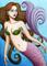 Art: Magenta Mermaid with Pearls by Artist Hiroko Reaney