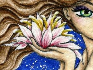 Detail Image for art Starlit Sky & Lilies Mermaid
