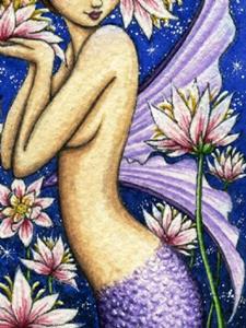 Detail Image for art Starlit Sky & Lilies Mermaid
