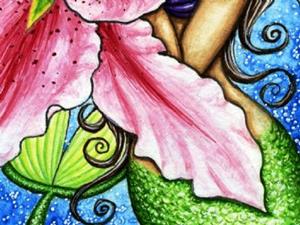 Detail Image for art Peek-A-Boo Lily Mermaid