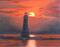 Art: Lighthouse Red by Artist Daniel L. Miller