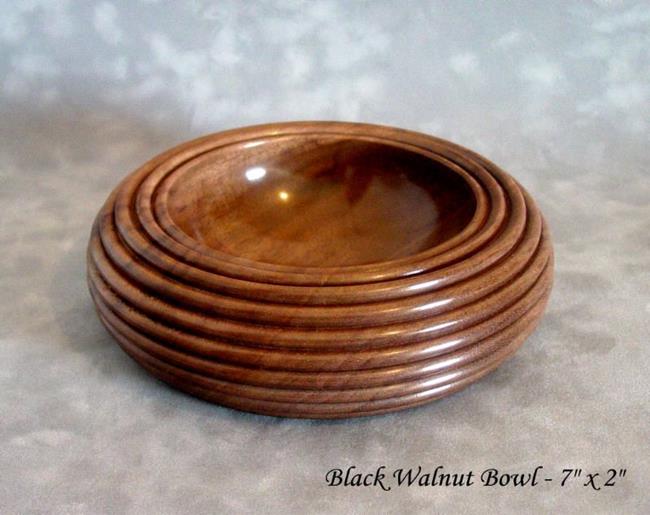 Art: Black Walnut Wood Bowl by Artist Daniel L. Miller