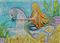Art: MERMAID AND SEA STALLION - Merhorse Unicorn Mermaid Needlework Tapestry Rug by Artist Susan Brack