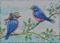 Art: BLUEBIRDS OF HAPPINESS - Needlework Tapestry Rug by Artist Susan Brack