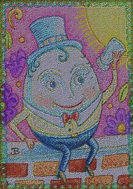 Art: A DASH OF SALT - Humpty Dumpty Nursery Needlepoint Tapestry Rug by Artist Susan Brack