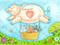 Art: THREE PIG'S BALLOON RIDE by Artist Susan Brack