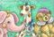 Art: PINKY AND FRIENDS by Artist Susan Brack