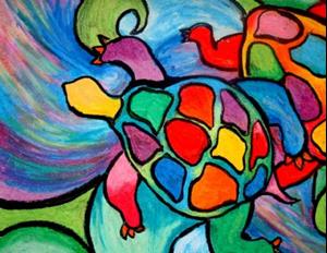 Detail Image for art Turtle Swim