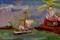 Art: Sail Boat and Light House-SOLD by Artist Delilah Smith