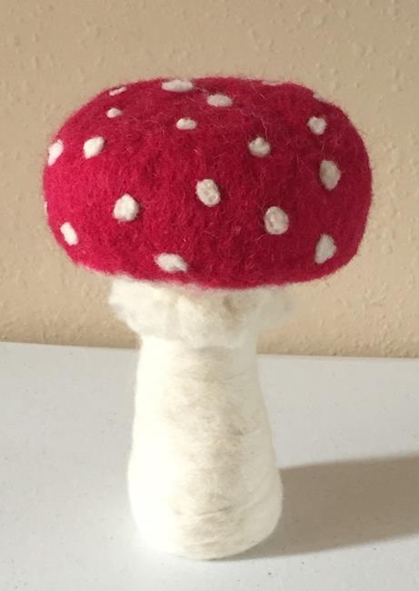 Art: Needle Felted Amanita Mushroom by Artist Ulrike 'Ricky' Martin