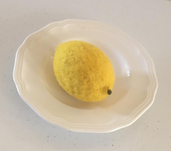 Art: Needle Felted Lemon by Artist Ulrike 'Ricky' Martin
