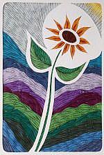 Detail Image for art Quilled Sunflower and Mountains