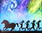 Art: Running With The Warriors by Artist Kathy Hatt