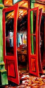 Detail Image for art Big Red Doors in the French Quarter II - SOLD