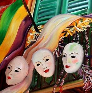 Detail Image for art Mardi Gras Balcony - SOLD