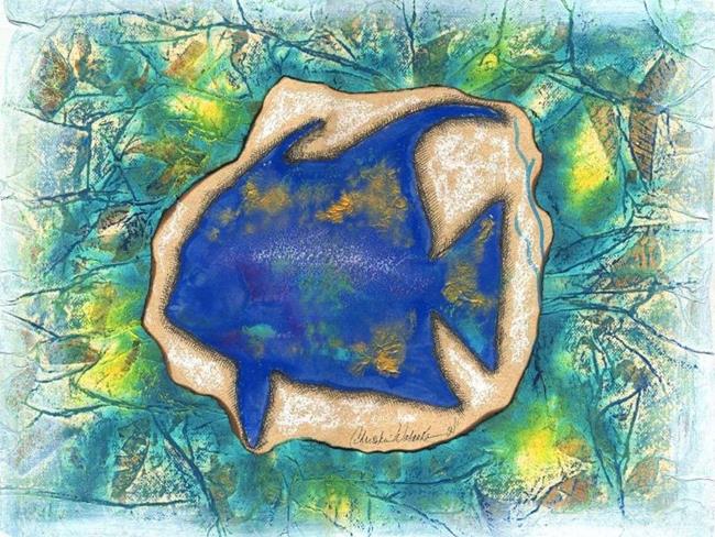 Art: Angelfish 2 ~ Blue Green by Artist Christine Wasankari
