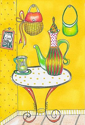 Art: Tea Time-Sold by Artist Sherry Key