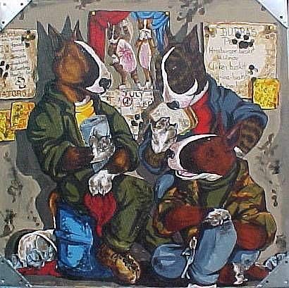 Art: Junk Yard Dogs by Artist Nikki Davidson Moor