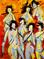 Art: Walking Nudes with Flutes by Artist Delilah Smith