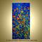 Art: ORANGE POPPIES on BLUE by Artist LUIZA VIZOLI
