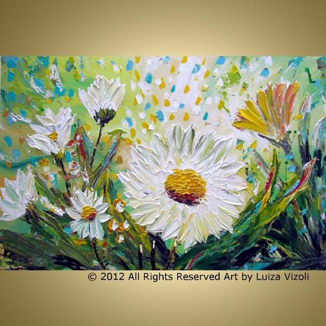 Chamomile Flowers - by LUIZA VIZOLI from ORIGINAL Paintings 2012