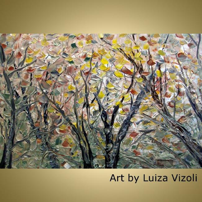 Art: FALL MISTY TREES by Artist LUIZA VIZOLI