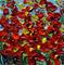 Art: RED SMALL WILDFLOWERS by Artist LUIZA VIZOLI