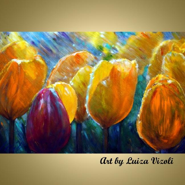 Art: TULIPS IN THE RAIN by Artist LUIZA VIZOLI