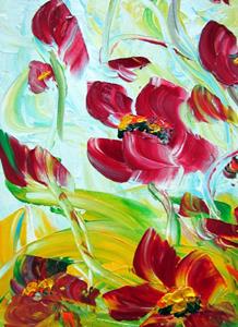 Detail Image for art RED BURGUNDY FLOWERS