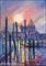 Art: “St. Mark’s Cathedral at Sunset (view from the cana)l”  by Artist Erika Nelson