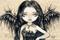 Art: Violet Angel Drawing  OSWOA  by Artist Jasmine Ann Becket-Griffith