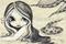 Art: Sunkissed Mermaid Drawing OSWOA  by Artist Jasmine Ann Becket-Griffith