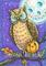 Art: OWL IN THE MOON by Artist Susan Brack