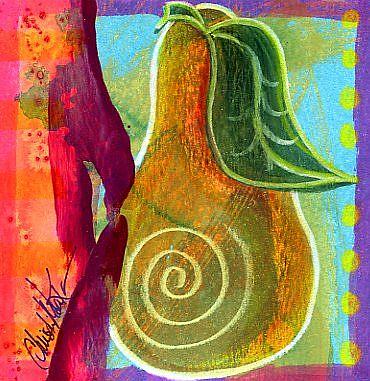 Art: Deco Pear #4 by Artist Christine Wasankari