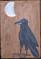 Art: CROW AND MOON PHASE TWO one painting per day by Artist Nancy Denommee   