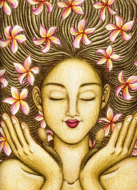 Art: Flowers In My Hair by Artist Hiroko Reaney