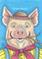 Art: HAPPY HOG FARMER by Artist Susan Brack