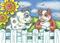 Art: BARNYARD GAB FEST by Artist Susan Brack
