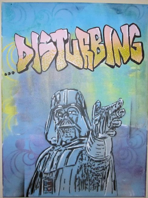 Art: Darth Vader Star Wars Original Pop Graffiti Art  12x16 by Artist Paul Lake, Lucky Studios