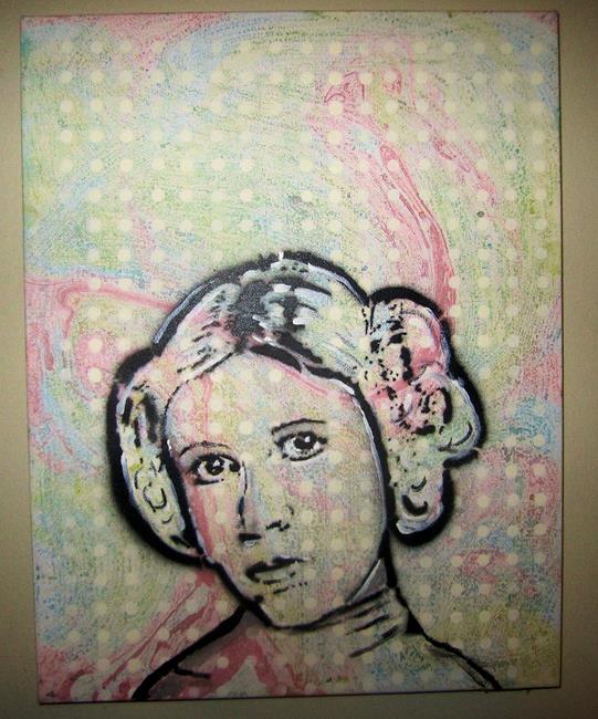 Art: Princess Leia Original Pop Graffiti Art by Artist Paul Lake, Lucky Studios