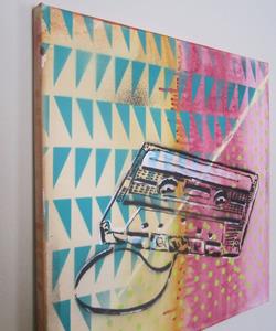 Detail Image for art 80s cassette tape Original Pop Graffiti Art