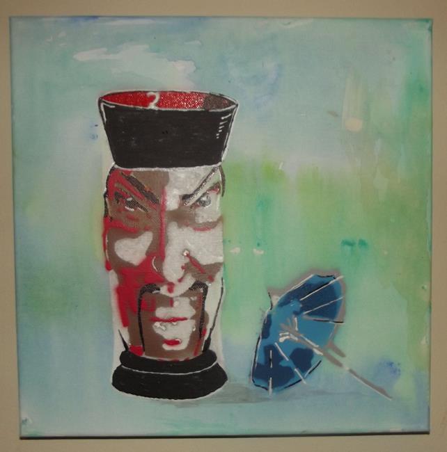 Art: Original Graffiti Tiki Cup #3 by Artist Paul Lake, Lucky Studios