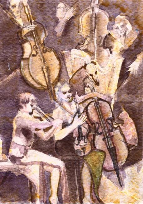 Art: Theatre/In the Orchestra Pit by Artist Judith A Brody