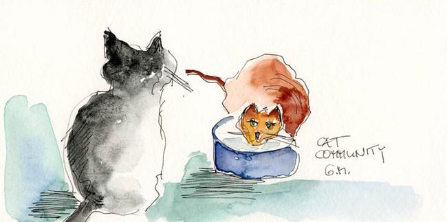 Art: Cat Community by Artist Gabriele Maurus