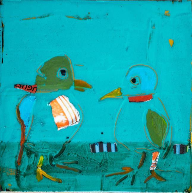 Art: Birds With Scarves by Artist Gabriele Maurus
