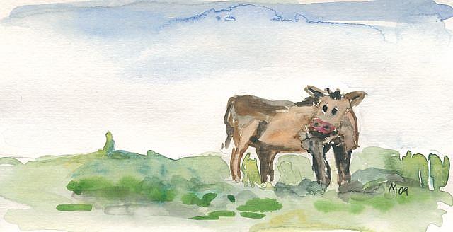 Art: Grassland Cow by Artist Gabriele Maurus