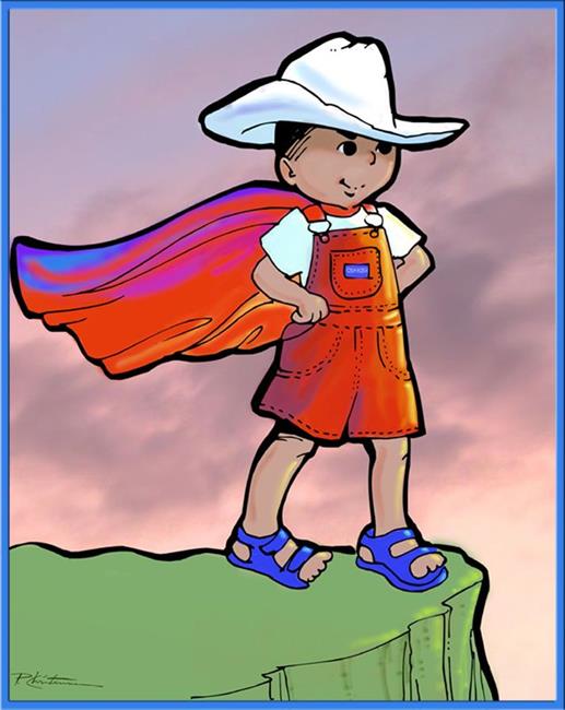 Art: Super Hero Sam by Artist Patricia  Lee Christensen