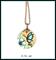 Art: Blue Butterflies & Flowers Pendant by Artist Elaina Wagner