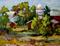 Art: Farm  Across the Field by Artist Delilah Smith