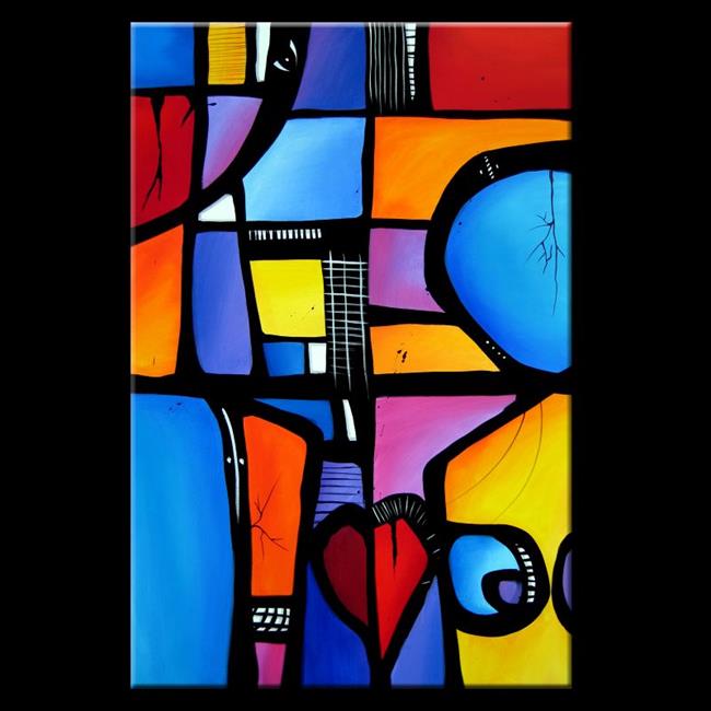 Art: Pop 370 2436 Original Abstract Pop Art Hang In There by Artist Thomas C. Fedro